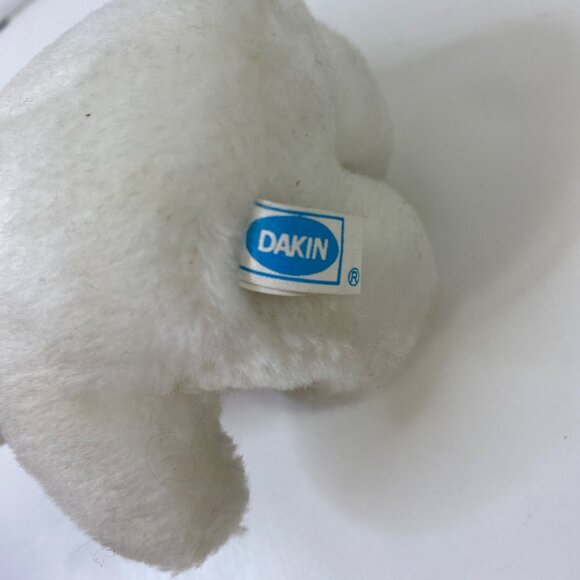 Vintage 1993 Dakin Christmas Teddy Bear Ornament White Plush Red Merry Christmas - Picture 3 of 6